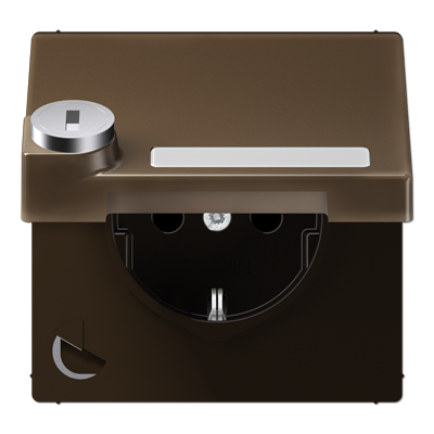 JUNG SCHUKO розетка с крышкой и замком, латунь Antik ME1520NAKLSLAT