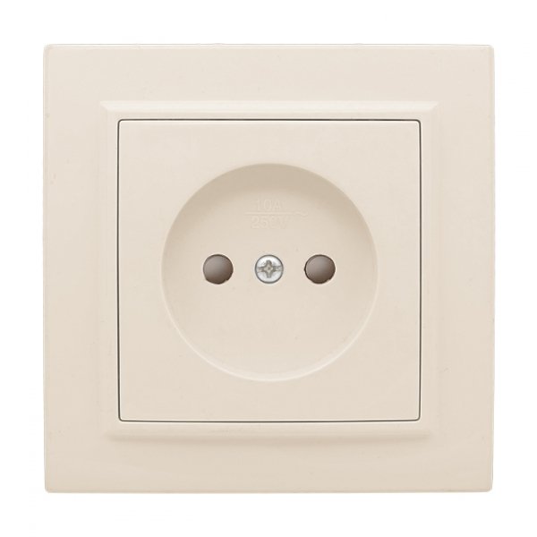 EKF Basic Минск Бежевый Розетка б/з, со шторками, 10 А, СП