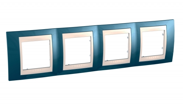 Купить SE Unica Хамелеон Голубой лед/Беж Рамка 4-ая горизонтальная MGU6.008.554