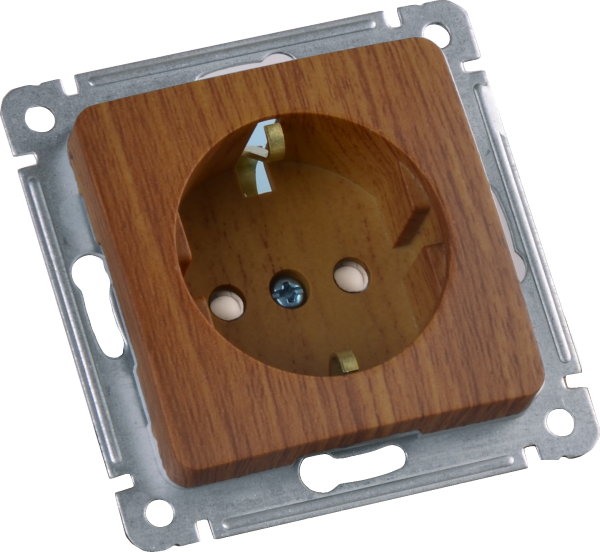 Hegel Мастер внутр Дуб РС16-412-05 Розетка с/з, со шторками, механизм