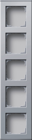 Gira Алюминий Профиль 55 с фронтальным вводом канала, пятиместный 136426