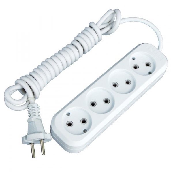 EKF PROxima Удлинитель "Эксперт" 4 гнезда 5 метров 10А/2,2кВт без заземления ПВС 2х0,75