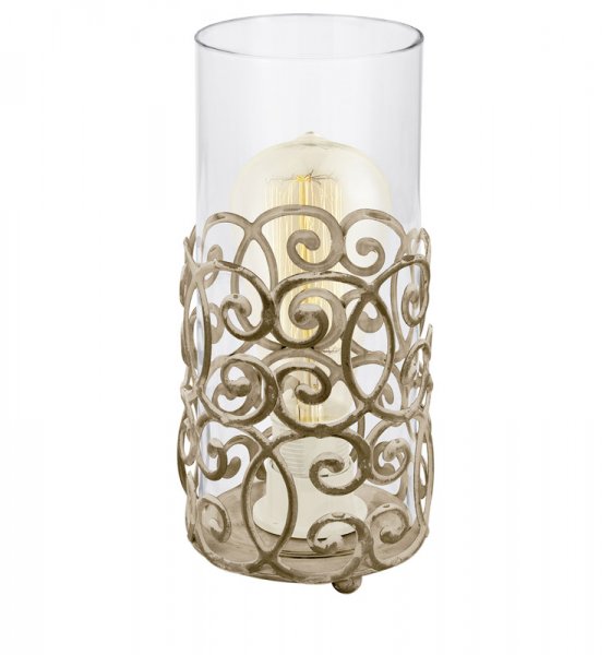 Eglo 49274 Настольная лампа CARDIGAN, 1x60W (E27), Ø120, H265, сталь, патина, коричневый/стекло