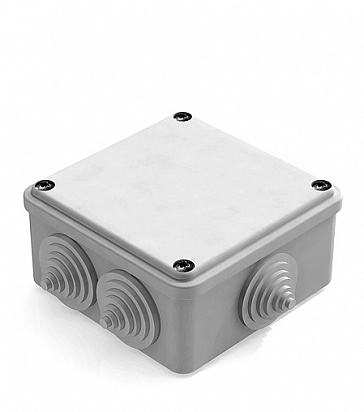CHINT Коробка распаячная для наружного монтажа, RAL 7035, 6 гермовводов, 100х100х50мм, IP44