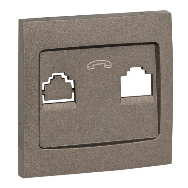 EKF PROxima Валенсия лицевая панель розетки Phone 1-местная графит