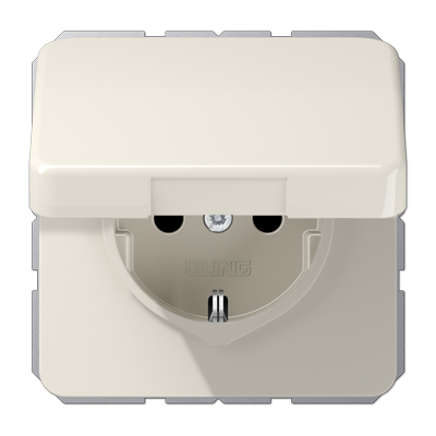 JUNG  CD500 Штепсельная розетка SCHUKO 16A 250V~ с защитой от детей, влагозащищенная; слоновая кость CD1520BFKIKL
