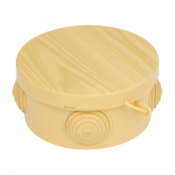 EKF PROxima Коробка распаячная КМР-040-039 с крышкой (85х40) 4 мембранных ввода светлое дерево IP54