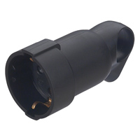 Купить Legrand Элиум Черный Розетка 2Р+Е, 16А, кабель мах 3х.2.5, пластик 050195