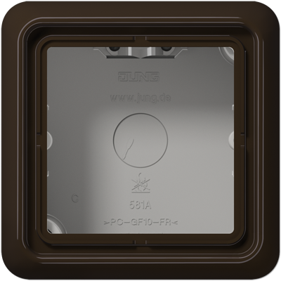 JUNG CD 500/CD plus Коричневая Коробка накладная 1-кратная, 85х85х47мм CD581ABR