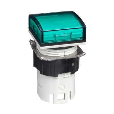 Купить SE Головка сигнальной лампы 16мм квадратная зеленая ZB6CV3