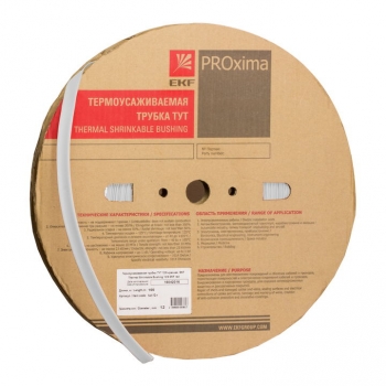 EKF PROxima Термоусаживаемая трубка ТУТ нг 60/30 белая рулон