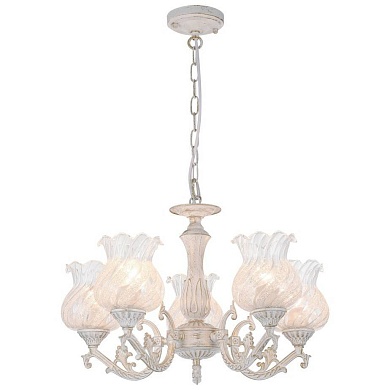 VELANTE 351-003-05 Люстра подвесная Белый, Золотой/Бежевый E27 5*60W