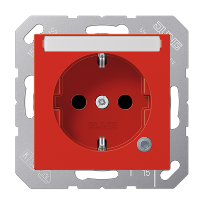 JUNG SCHUKO розетка с полем для надписи 6x46 мм, красный ABA1520BFNAKORT