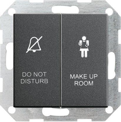 Gira S-55 Антрацит Выключатель 2-клавишный для отелей, в сборе 110428