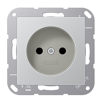 JUNG Штепсельная розетка 16A 250V~ без заземления алюминий A511NAL