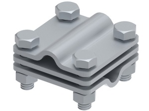 OSTEC Соединитель 55х55 пруток-пруток с разделительной пластиной, гор. цинк