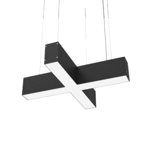 Varton Светодиодный светильник X-line X-образный 20 Вт 4000 К 532x500x100 мм RAL9005 черный муар с рассеивателем опал и торцевыми крышками (4 шт.) V1-R0-9XX23-02OP0-4002040