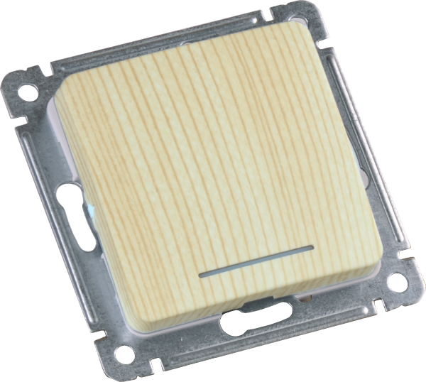 Hegel Мастер внутр Сосна ВС10-412-02 Выключатель 1-клавишный, с индикацией, механизм