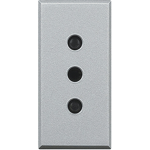 BT Axolute Алюминий Розетка с/з для узких вилок(з/к в центре) 10А 1 мод HC4113