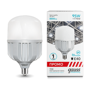 Gauss Лампа Elementary T160 95W 8800lm 4100K E40 Promo LED 60420