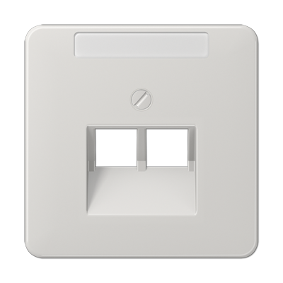 JUNG CD 500/CD plus Светло-серая Накладка 2-ой наклонной ТЛФ/комп розетки с полем для надписи CD569-2NAUALG