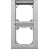 Купить SE Merten SM Алюминий Рамка 2-ая с полем для надписи вертикальная (MTN476260)