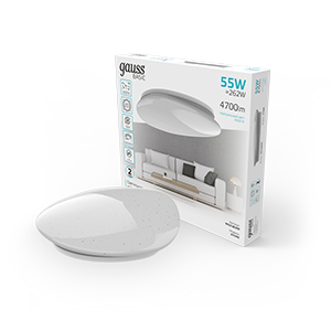 Gauss Светильник Basic Space  Stone НПС 55W 4700lm 4000K  220-240V IP20 530*490*100 LED 1/10 995438260