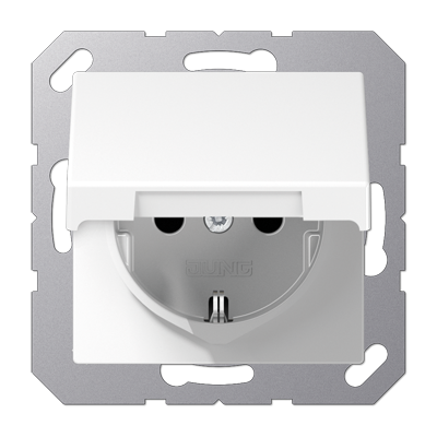 JUNG Розетка SCHUKO ударопрочная с крышкой 16А, 250В АС белая A1520BFKLWW