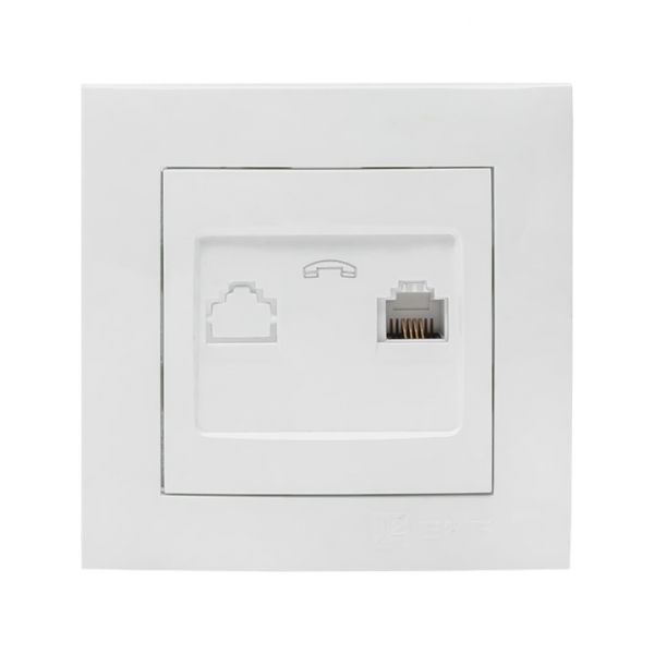 EKF PROxima Валенсия розетка телефонная RG-11 1-местная белая