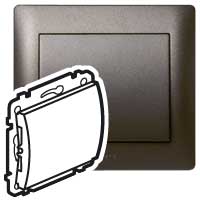 Legrand Galea Life Темная Бронза Накладка заглушки с суппортом 771278