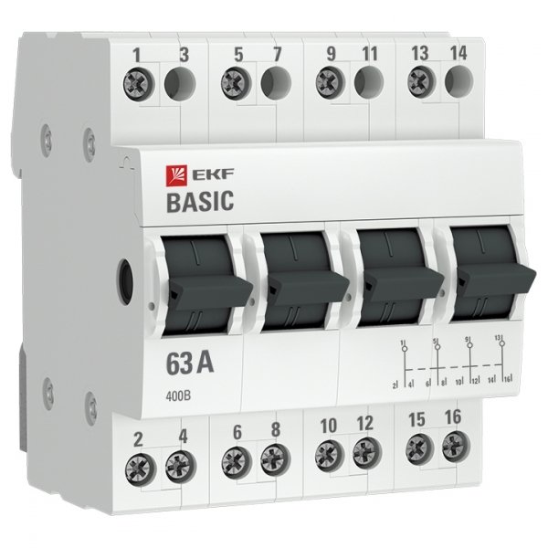 EKF Basic Трехпозиционный переключатель 4P 63А tps-4-63