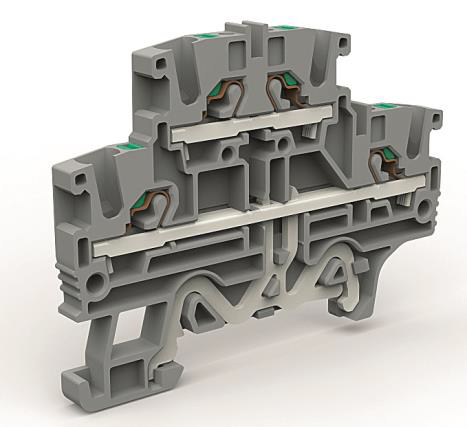 DKC Двухуровневая клемма 2,5 кв.мм с заземлением в нижнем ярусе