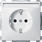 Купить SE Merten SD Полярно-Бел Розетка Schuko с/з, шторками и полем для надписи (MTN2302-4019)