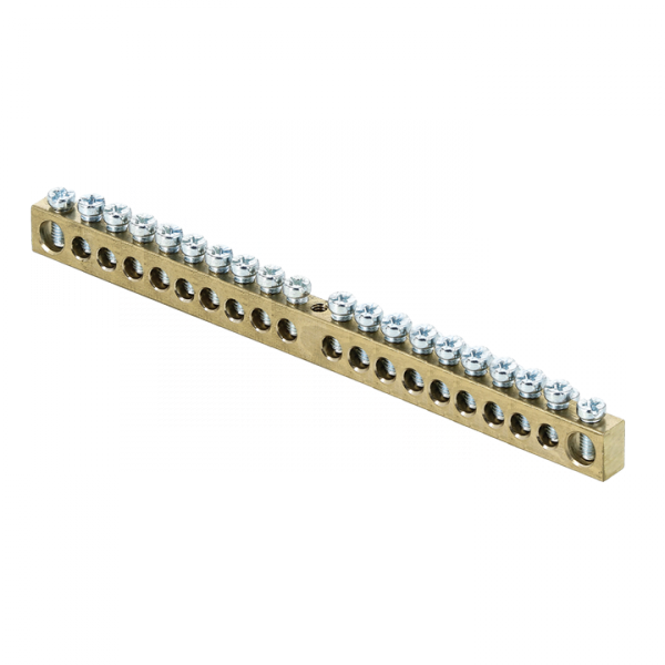 EKF PROxima Шина PEN "ноль-земля" (6х9мм) 20 отверстий латунь крепеж по центру