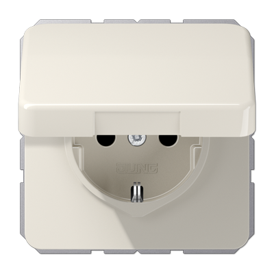 JUNG SCHUKO®-розетка 16 A / 250 B ~ с защитой от детей и крышкой, слоновая кость CD1521BFKIKL