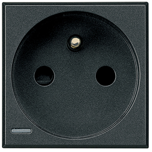 BT Axolute Антрацит Розетка с/з с защитными шторками,10/16 А 250 В,французский стандарт HS4142
