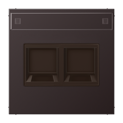 JUNG Плата (фиксация защёлкиванием) с полем для надписи для двух модулей металл дарк AL1969-25NAWED