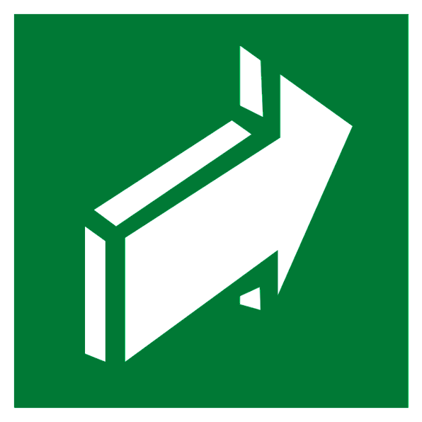 Знак наклейка E18 "Открывать движением от себя" (200x200) фотолюминесцентный ГОСТ 12.4.026-2015 EKF PROxima