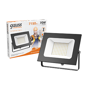 Gauss Прожектор Elementary 70W 7150lm 3000К 175-265V IP65 черный LED 613527170