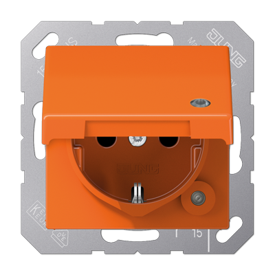 JUNG SCHUKO® розетка с крышкой, оранжевая A1520BFKLKOO