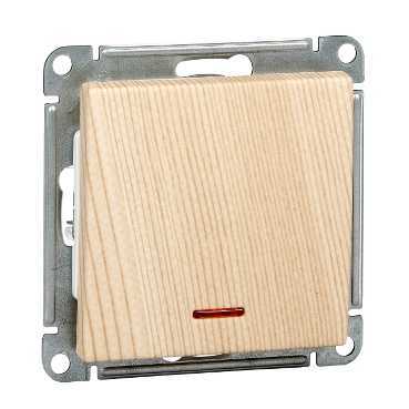 Systeme Electric Wessen 59 Сосна Выключатель 1-кл с подсветкой 10АХ