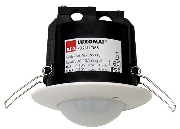 BEG Белый Датчик присутствия потолочный 360°, один канал NO 3А, напряжение 16-48V DC IP20 92113