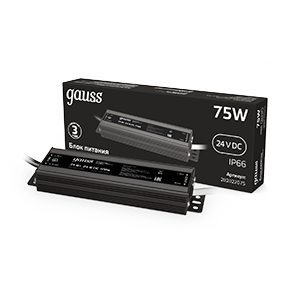Gauss Блок питания 75W 24V IP66 1/50 202022075