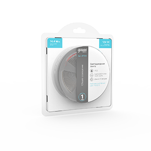 Gauss  Лента Basic LED 2835/240 12V 14,4W/m 1600lm/m 4000K 10mm IP20 5m 1/100 BT086