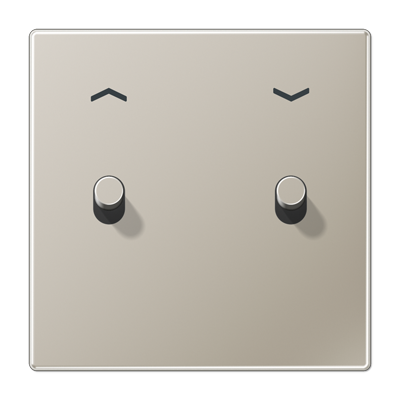 JUNG LS1912 Нержавеющая сталь Центральная плата с символом «стрелки», 1 пост, 2 тумблера,цилиндр; метал. исполнение ES12-5PR1