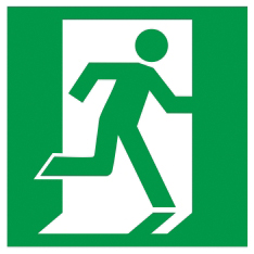 IEK Самокл. этик. 50х50мм "Выход здесь" (правосторонний) YPC30-50VZ-PSTR