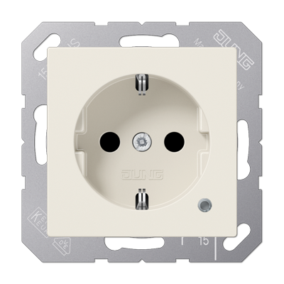 JUNG SCHUKO-розетка с индикацией, слоновая кость ABA1520KO