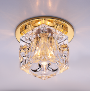 Italmac Ice 12 7 04 Светильник с ограненным стеклом,куб большой, золото, GU5.3