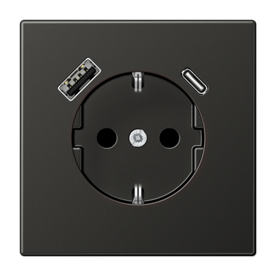 JUNG SCHUKO Антрацит Розетка с USB-интерфейсом AL1520-15CAAN-L