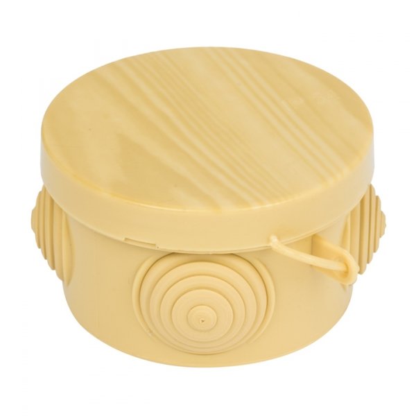 EKF PROxima Коробка распаячная КМР-040-038 с крышкой (65х40) 4 мембранных ввода светлое дерево IP54